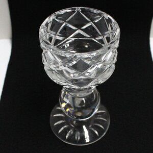 Single Round Clear Glass Candlestick For Taper Or Pillar Style Candles
